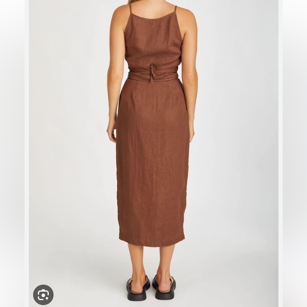 Zulu and Zephyr Chocolate Linen Wrap Skirt sz.US 4 Runs Small - Picture 3 of 12